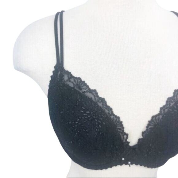 Intimissi Bra Black Lace Women's Size 34D Padded Cup Underwire Foam Cup - Picture 3 of 8